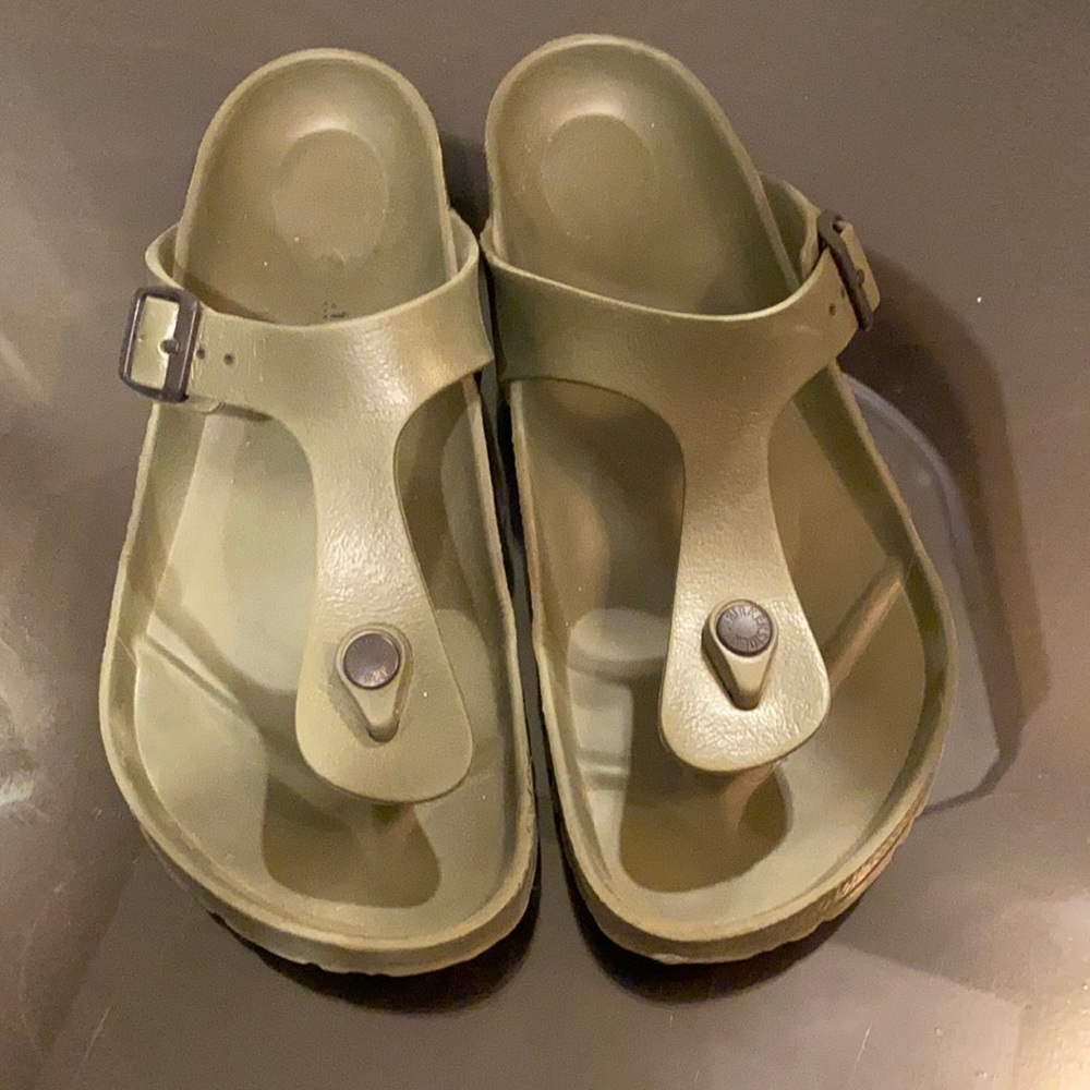 Birkenstock size 41 green olive thong